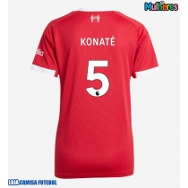 Camisa de Futebol Liverpool Ibrahima Konate #5 Equipamento Principal Mulheres 2025-26 Manga Curta